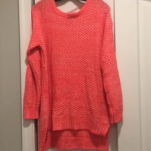 Neon pink knit sweater Sz L